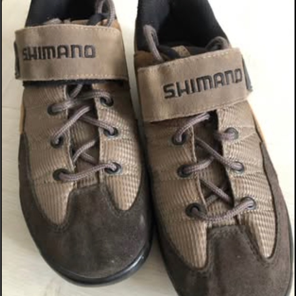 Shimano Tan and Brown Men's Cycling Shoes With Cleats Mens Size 5